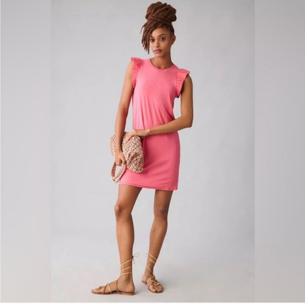 Nation Ltd Elliot Ruffle Dress In Pink